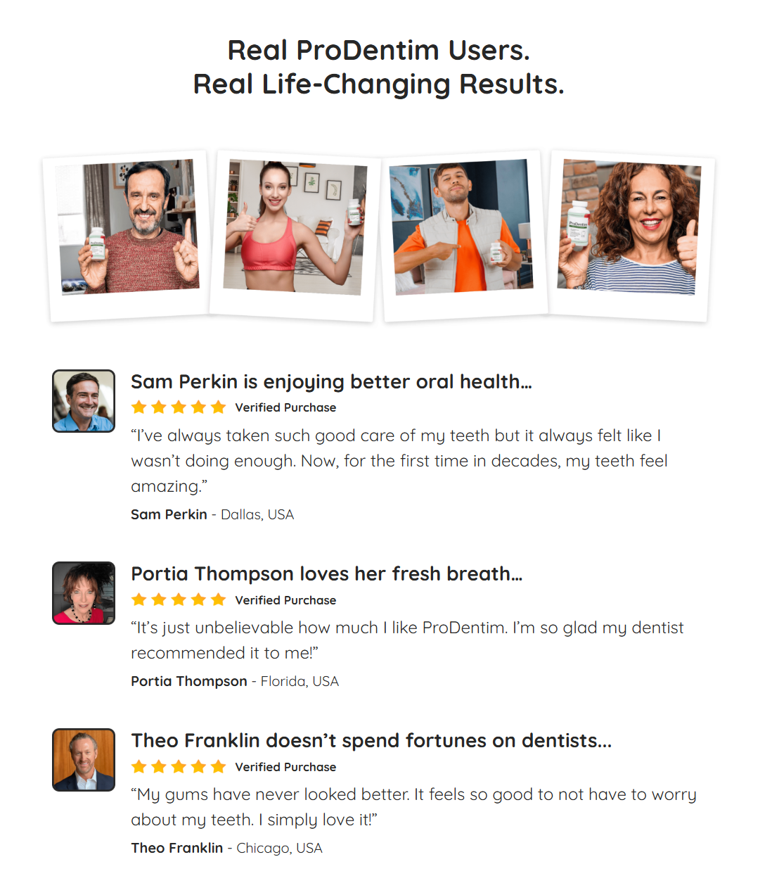 Real ProDentim users holding the product